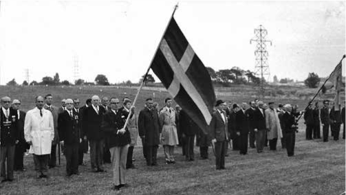 Kamratföreningen uppställd på paradfältet (Östra Fältet) på Husie vid Regementets Dag i september 1970. 